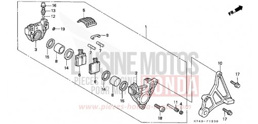 ETRIER DE FREIN ARRIERE NSR125RK de 1989